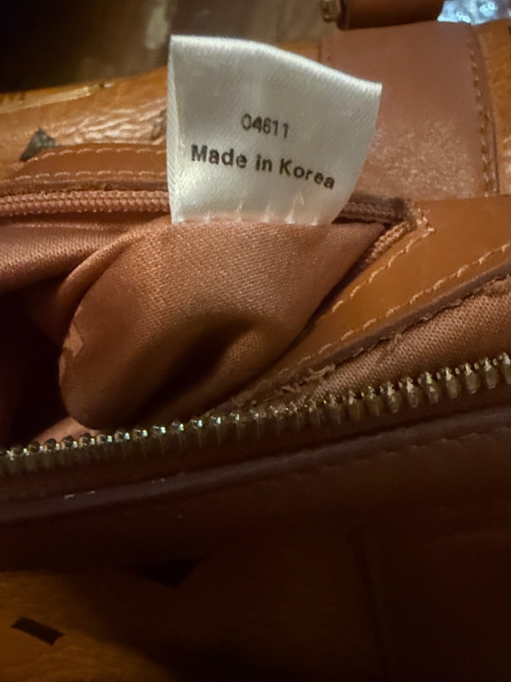 MCM Cognac Visetos Satchel with Gold Hardware - Picture 11 of 12